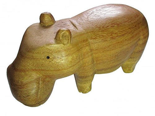 Unbekannt Nilpferd handgeschnitzt aus Soar-Wood 13 cm, Hippo, Flusspferd