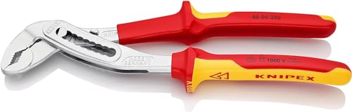 Knipex Alligator® Water Pump Pliers chrome-plated, insulated with multi-component grips, VDE-tested 250 mm (self-service card/blister) 88 06 250 SB