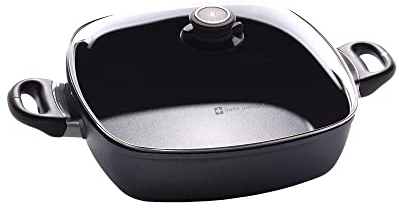 Casserole carrée à induction antiadhésive Swiss Diamond HD Classic avec couvercle - 5 Qt. (11 x 11)