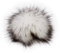 Unbekannt Fell Pompon mit Druckknopf White Black, 12-14 cm
