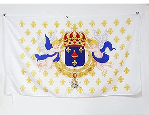 AZ FLAG - Drapeau Royaume de France Cœur de Jésus - 150x90 cm - Drapeau Royaliste Ancien Régime Sacré Cœur - Roi 100% Polyester Avec Fourreau et cordelette - Pavillon 110 g