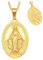 BOBIJOO JEWELRY - Anhänger Halskette Medaille Jungfrau Maria, Wunderbare, Stahl Vergoldet Gold Kette