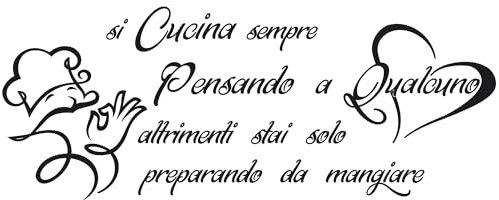 STICKER DESIGN Scritte adesive per Cucina con Frasi d’Amore, Adesivi Murali Cucina con citazione, Adesivo muro decorativo con Frase Adesiva per Decorazioni Pareti di Cucina, Sala da pranzo