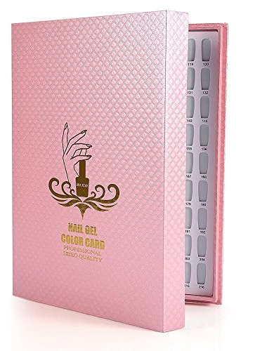 DEWIN Nagellack Display Buch, Nagelanzeigebuch Nagellack für Präsentationsbuch Anself Gel Nailart Display Nägel Zum Zeigen mit 216 Räumen zur Aufbewahrung von Nagelspitzen (Rosa)