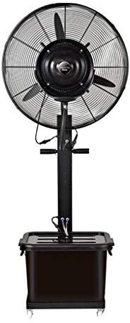 Ventilador nebulizador Exterior terraza Jardin Bar deposito Agua 42 litros/Ventiladores de pedestal/Ventilador Industrial de pie /3 Velocidades/Negro