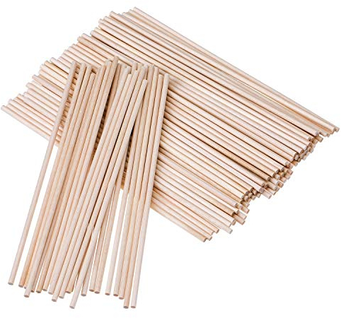 Palos de Madera para Manualidades 100 piezas sin Acabado Palos Redondos 15 * 0.5cm Palillos de Madera Redondos para DIY Proyectos Artesanías Modelo de Construcción Juegos Educativos