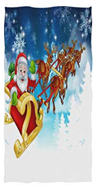 Mnsruu Serviette de Bain Motif Renne de Noël - Flocon de Neige - pour hôtel, Spa, Gym - 76 x 38 cm