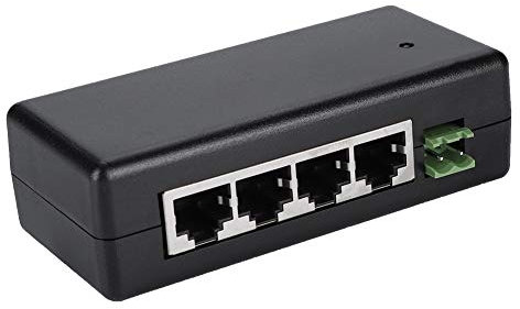 DC9V-48V PoE Injektor, 4-Port-PoE-Netzteil, PoE Adapter, PoE Switch, mit IEEE802.3af / at-Netzwerkgeräten kompatibel, für IP-Kamera