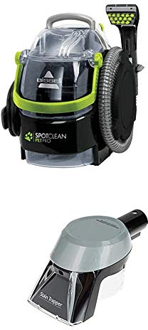 BISSELL 15585 SpotClean Pet Pro portátil, negro/verde, 750 W, 84 decibelios + accesorio de limpieza de manchas para todos los limpiadores de manchas y alfombras Bissell