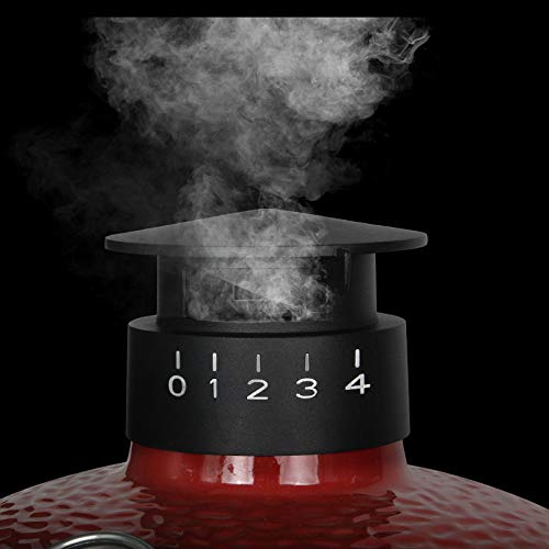 Vankey Umbrella Cast Iron Cap for Kamado Joe Classic & Big Joe Series, 5-Speed Smoke Exhaust Adjustment, Weather Resistant, Replacement for Kamado Joe Dual Function Metal Chimney Top