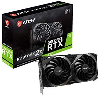 MSI GeForce RTX 3060 Ti Ventus 2X OC Gaming Grafikkarte - NVIDIA RTX 3060 Ti, 8GB GDDR6 Speicher, 256-bit, 14 Gbps