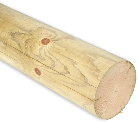 Gartenwelt Riegelsberger Palisade Ø 3,5 cm Länge 60 cm Kiefer imprägniert | Rundholz Holzsprosse Gartenbau Zaunbau Hochbeet Spielplatzbau Langlebigkeit Pflegeleicht Witterungsresistenz Dekorative Optik