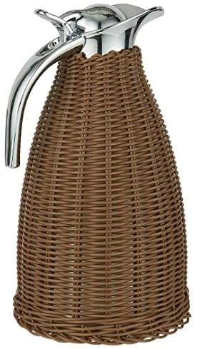 IB Laursen - Thermos flask, warming pot - with brown polyrattan weave - 2 litres