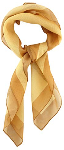 TigerTie Damen Chiffon Nickituch in beige ocker mit Bordüre - Größe 58 cm x 58 cm