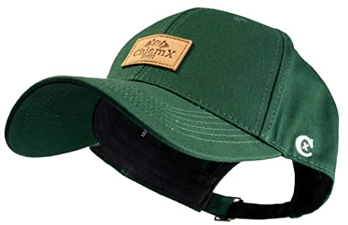 ChiemX Unisex Baseball Curved Cap mit Schirm Gebogen und Lederpatch Grün Unisize