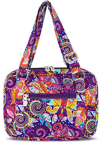 Lost Deer Custodia per Bibbia da donna con cinghie regolabili, grande borsa da trasporto per studio della Bibbia con tasca con cerniera, 25,4 x 17,8 x 7,9 cm