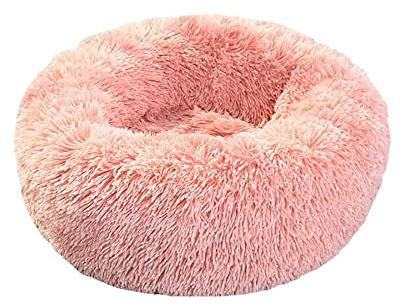 Queta Katzenbett Schöne Tierbett, Klein Hund Bett Haustierbett Plüsch Weich Runden Katze Schlafen Bett (60cm, Rosa)