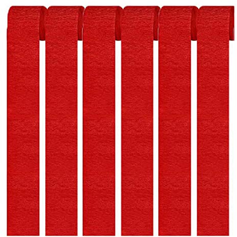 Vsosfiza 6er Set Krepppapier Rot kreppbänder Party Dekoration(4.5 cm x 25 m)
