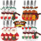 HUHUDAY Weihnachten Besteckhalter, 12 Stück Weihnachtsmann, Bestecktasche, Weihnachts Tischdeko, Tischdeko Weihnachten, Tischdeko Bestecktaschen, Dekorieren Sie Verschiedene Weihnachts-Requisiten