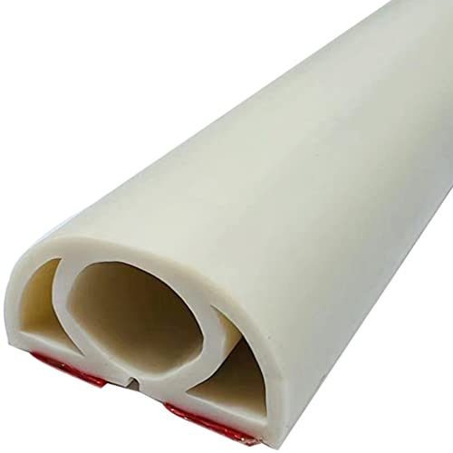 Boden Kabelbrücke Boden Kabelbrücke Flach Halbrunder Weich-PVC-Bodenkabelschutz, Anti-Stampf-Bodenkabelmanagement, Floor Cord Hider Für Garage, Selbstklebend (Color : White Color, S : 1m)