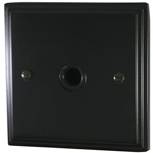 G&H VFB79B Victorian Plate Matt Black 1 Gang Flex Outlet Plate
