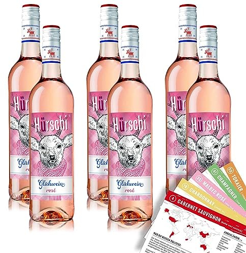 Hürschi Glühwein Rosé, sortenreines Weinpaket + VINOX Winecards (6x0,75l)