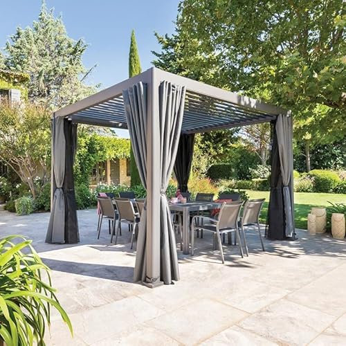 Pergola carrée 3,6x3,6m Evora Graphite Hespéride - Graphite