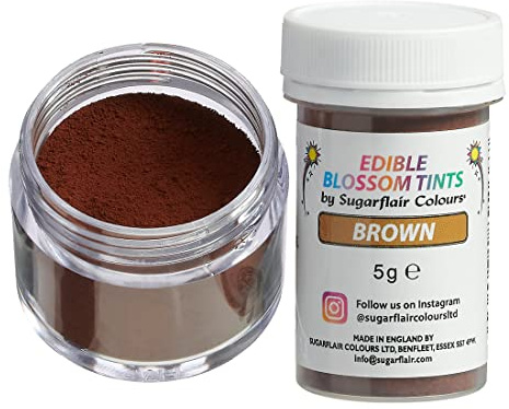 Sugarflair Blossom Tint Dust Lebensmittelfarbe Pulver, Brown, 5 g | Essbares Farbpulver für das Betonen von Details auf Blüten aus Fondant oder Marzipan, Natürliches und Realistisches Ergebnis