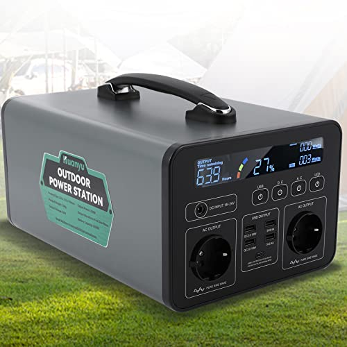 Huanyu Power Station 500W Outdoor Generator 500Wh Camping Power Bank unterstützt Schnellladung mit 8 AC/DC/USB Ausgängen Solarstrom Generator mit LED Lampe (kilowatt_hours, 1038)