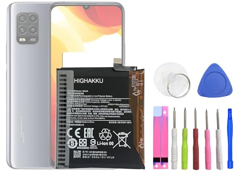 HIGHAKKU Batterie de rechange compatible avec Mi 10 Lite 5G, Mi 10 Youth M2002J9E, M2002J9G, M2002J9R, M2002J9S BM4R avec outils