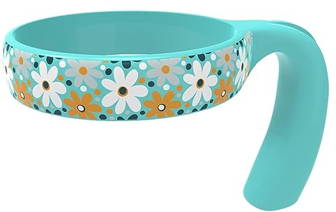 For YETI 30 oz Tumbler Handle, Compatible for YETI Handle 30 oz Tumblerand YETI Cup Holder, Handle for YETI 30 oz Tumbler with Anti-scratch Colorful Floral Design for Girls Woman, Turquoise, 1 Pack