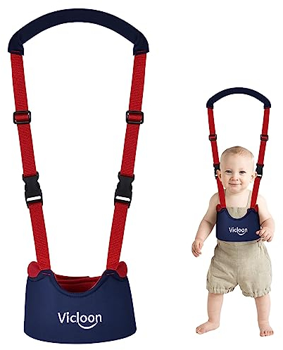 Vicloon Lauflernhilfe Gehhilfe für Baby,Einstellbare Baby Laufgeschirr mit Sicherheitsverschluss und Magischen Aufklebern,Atmungsaktiv Stehen Gehen Lernen Helfer Sicherheitsleinen für Bay 8-18 Monate