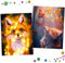 Uirheurd Diamond Painting Fuchs 2 Pcs DIY 5D Diamant Malerei Kit Diamond Painting Erwachsene Kinder Fuchs und Schmetterling Und Fuchs mit Lichterkette Diamant Painting Bilder 25 * 35cm (Fuchs)
