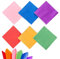 TRKETK 60 Stück Mehrfarbige Papierservietten, Bunte Party-Papierservietten Quadratische Servietten Regenbogen-Papierservietten Lunch-Servietten für Geburtstage Hochzeit Familientreffen (25 x 25 cm)