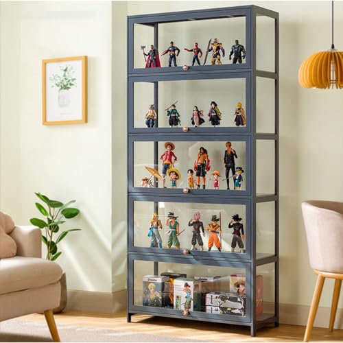 JSWHYBD Collection Display Case Figure Display Box Blind Box Storage Display Stand Building Block Doll Lego Transparent Display Frame Collectibles Toy Organizers Rack & Display Shelf 80 * 32 * 172cm