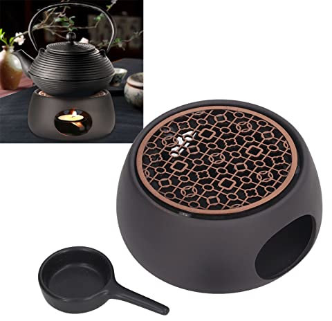Otufan Teapot Warmer, Base Ceramic Candle Heater Tea Coffee Milk Light Warmer with Purple Iron Pad for Heating Tea Coffee and Milk (B)