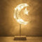 Lewondr Tischlampe, Dekorativ LED Nachttischlampe Batteriebetrieben Weihnachtsdeko Mond Stern Schreibtischlampe, Ramadan Tischdeko Warmweiß Weihnachtsbeleuchtung für Weihnachten Neujahr Zuhause, Weiß