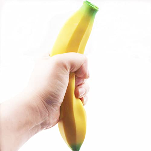 Squeeze Banana Toy Squishy Super Stretchy Banana Toy Stress Relief Fidget Squeeze Toy für Kinder und Erwachsene Reliever Hand Exerciser für Autismus, ADHS, Angst, Anti-Stress Squeeze Toy Fellflying
