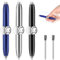 Aubess 3 Stück Spinning Metall Fidget Pen mit Licht, Dekompression Stift mit Nachfüllung für Erwachsene Kinder Tägliches Schreiben, Geschenke