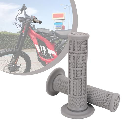 1 Pair Motorcycle Handlebar Grips,Motorcycle Handle Bar Hand Grips Non-slip for Electric Bike Sur Ron Light Bee S/X-Grey