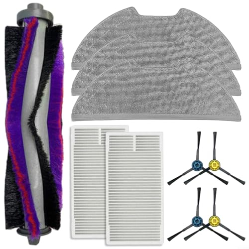WIIYENA Pièces de rechange pour M9 pour Eureka NERE10s E10S pour aspirateur robot Obode A8, accessoires brosse principale, brosse latérale, filtre, chiffon serpillère (lot A)