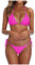 Generico Bikini Donna Mare Brasiliana Tanga Costume Fascia Donna Fucsia Slip Donna Brasiliana Slip Modellante Donna Snellente Mini Bikini Costumi da Bagno Donna Due Pezzi Brasiliana