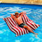 LIVEDECO - Pouf Géant XXL Déhoussable, Flottant pour Piscine, Rouge Rayé Deauville Pool BiG52