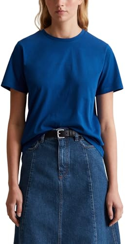 Marc O'Polo Denim Damen T-Shirt aus Bio-Baumwolle Regular Fit, Blau (True Blue), M