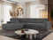MKS MEBLE Ecksofa Sofa L-Form Dunkelgrau Cord, Wohnlandschaft L-Form, Couch L Form, Sofagarnitur Couchgarnitur Polsterecke, Breite: 316 cm - Savona L - Dunkelgrau Cord - Links
