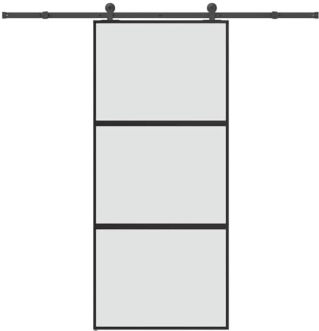 vidaXL Porta Scorrevole Ferramenta 90x205 cm Vetro Temperato Alluminio
