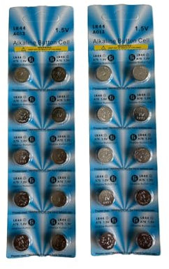 Sivitec 20 Pcs AG13 LR44 A76 Alkaline Button Cell Coin Watch Batteries, 1.5V (20 Batteries)
