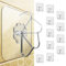 Menz Haken selbstklebend, 12 Stück transparent Klebehaken extra stark, Klebehaken outdoor wetterfest, Wandhaken selbstklebend, Klebehaken Decke & Wand drehbar, Mehrzweck für Küche, Bad, Deko