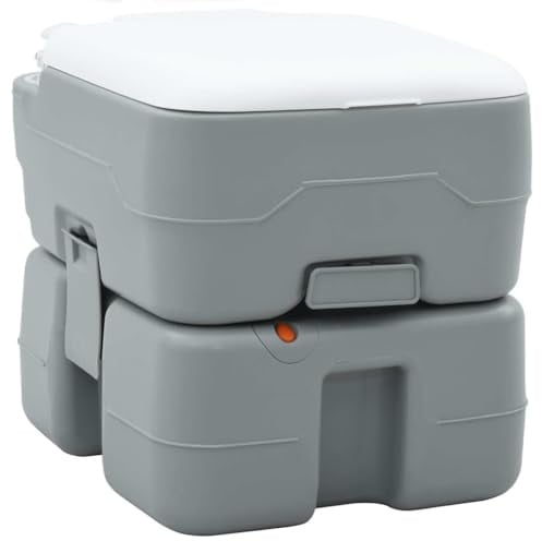 vidaXL Camping-Toilette Grau und Weiß 41,5 x 36,5 x 37,5 cm