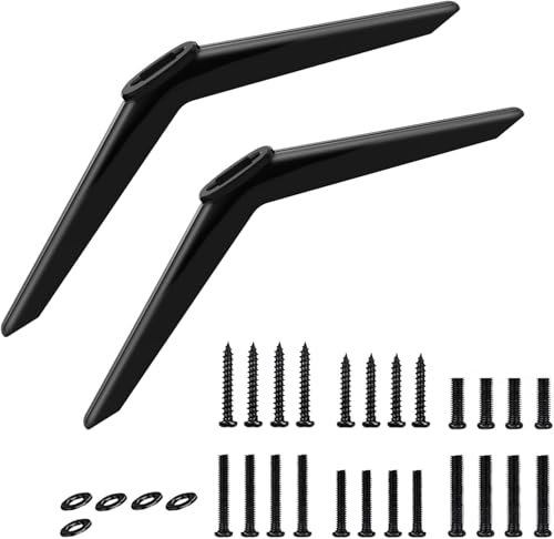 TV Base Pedestal Feet,TV Universal Legs Stand Mount Replacement,Desk Pedestal Smart TVs Table Desk Reducing Neck Fatigue with Screws Compatible with Most 28/32/40/43/49/50/55/65Inch TCL Roku S453 tv